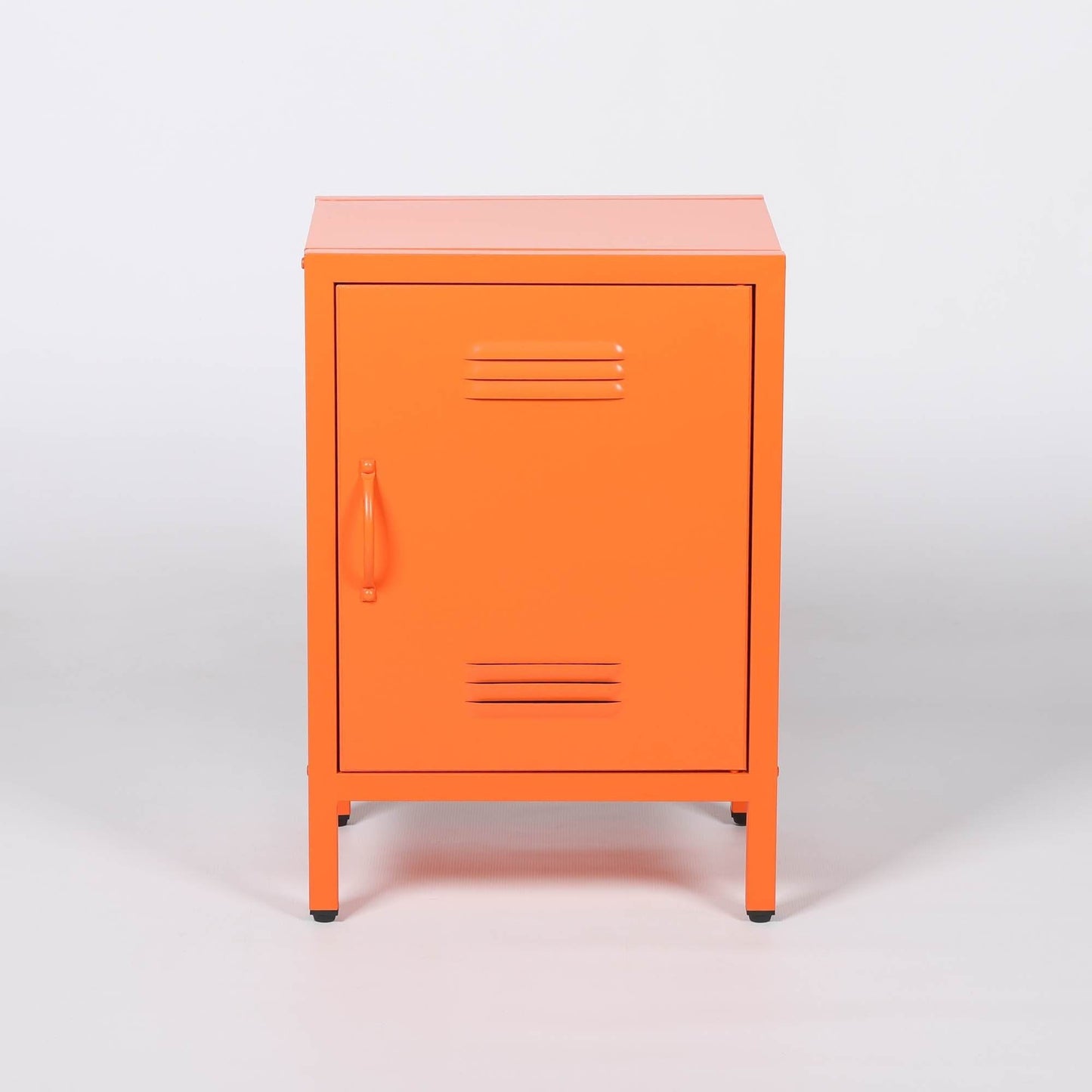 Industrial Metal Locker Storage Bedside Orange Cupboard - Esmae & Rose