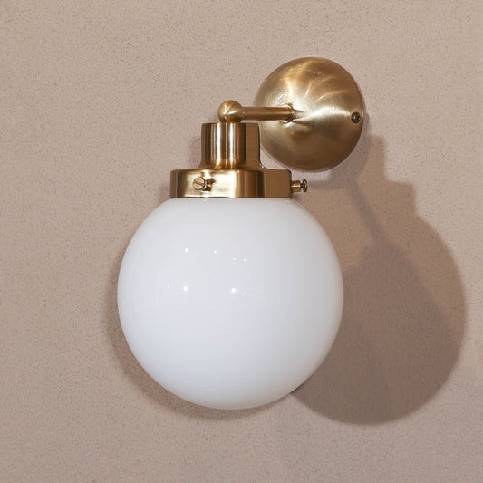 Art Deco Style Cecily Opal Glass Brushed Gold Finish Wall Light