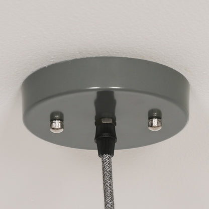 Factory Style Enamel Medium Industrial Grey Ceiling Light With Adjustable Cord