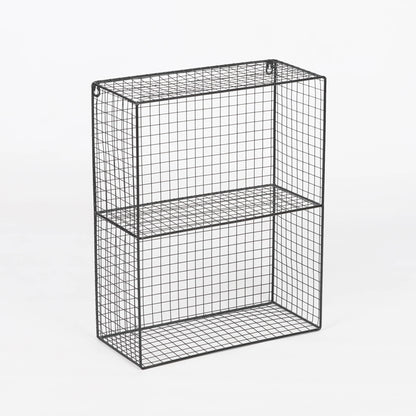 Industrial Metal Wire 2 - 3 Tier Black Shelf Rack Vintage Basket Wall Mounted
