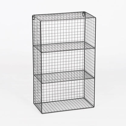 Industrial Metal Wire 2 - 3 Tier Black Shelf Rack Vintage Basket Wall Mounted