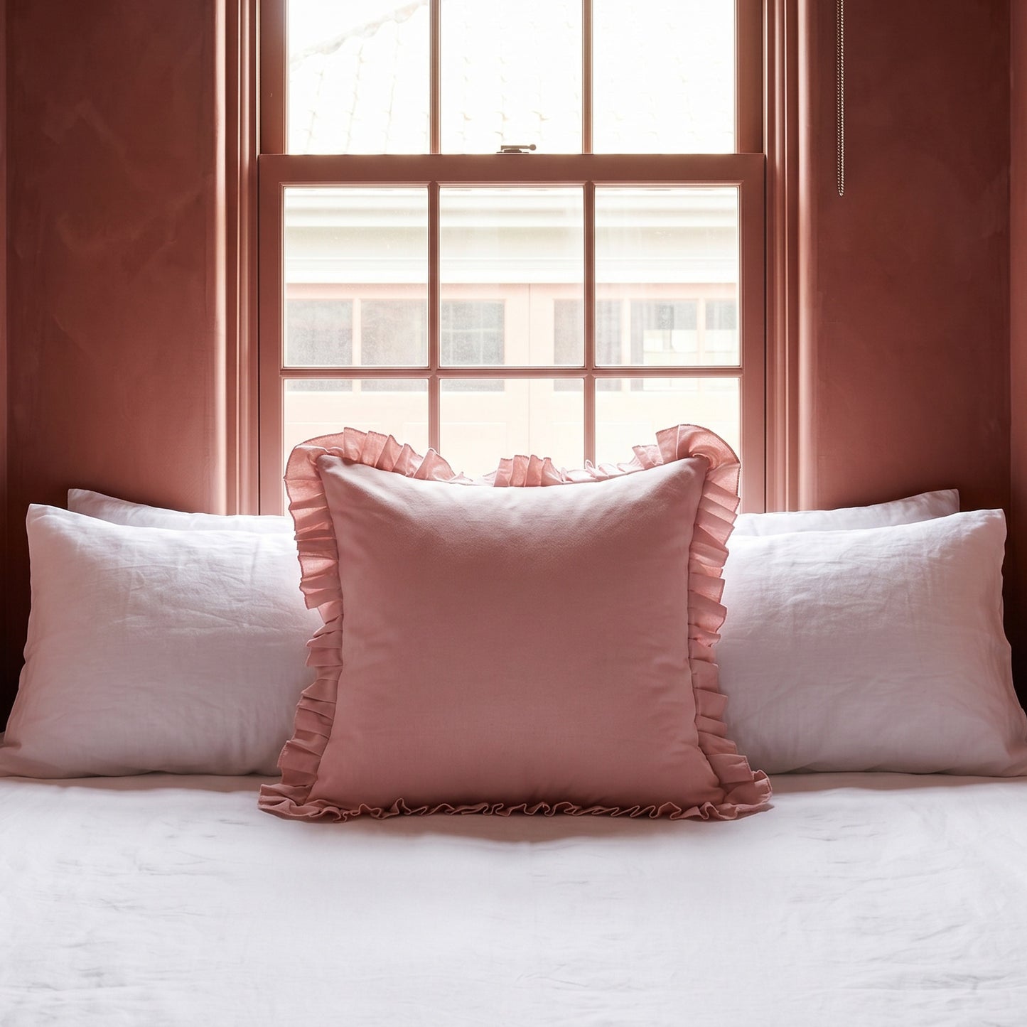 Pink Frill 45cm Cushion Cover