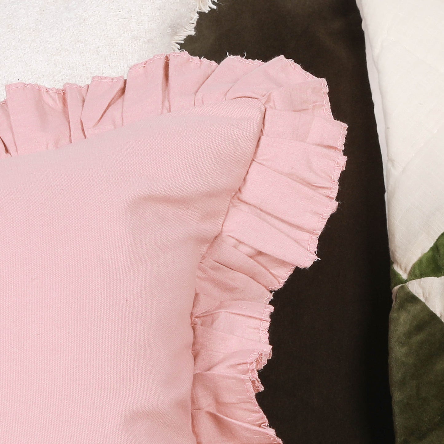 Pink Frill 45cm Cushion Cover
