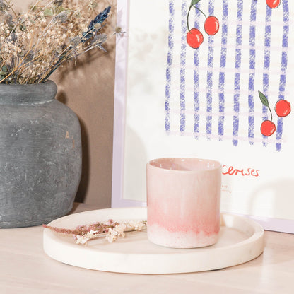 Natural White 25cm Round Hand-Finished Marble Decorative Tray