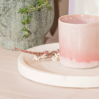Natural White 25cm Round Hand-Finished Marble Decorative Tray