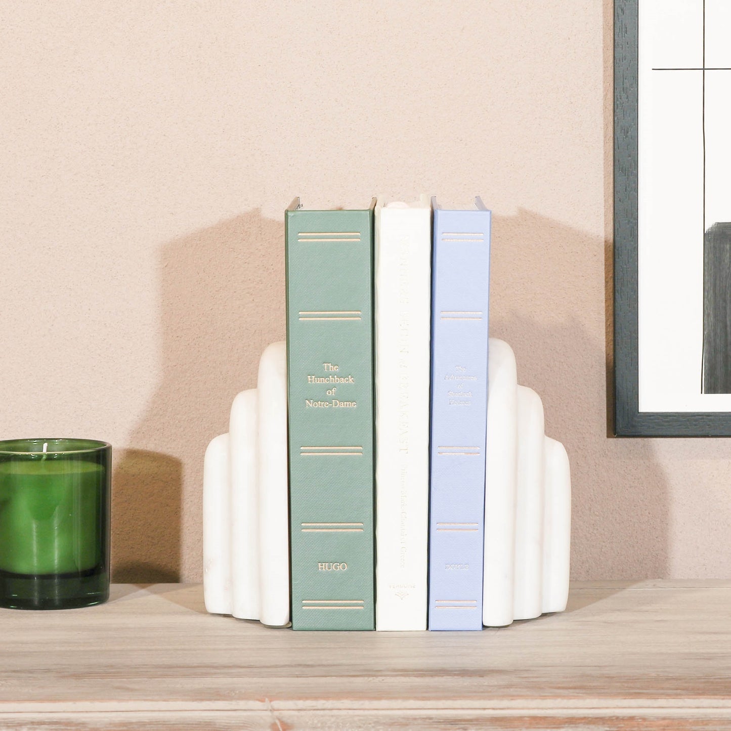 Natural White Marble Arch Bookends