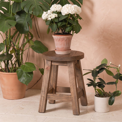 Rustic Wooden Decorative Stool Table