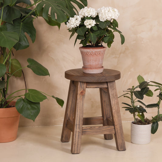 Rustic Wooden Decorative Stool Table