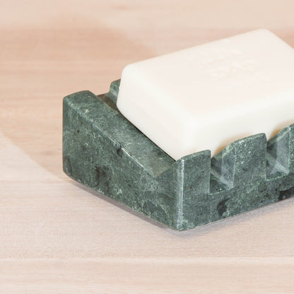 Natural Green Marble Slanted Draining Soap Dish