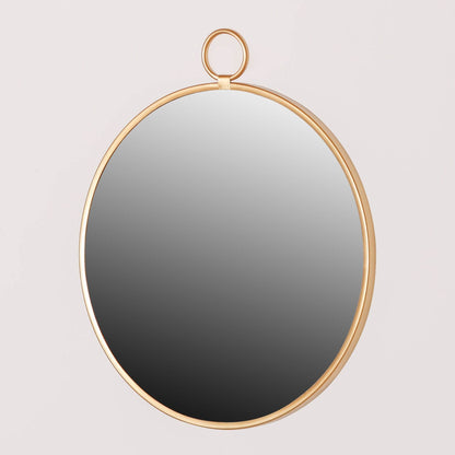 Minimalist Metal Gold Finish Frame Contemporary Modern Round Wall Mirror - Esmae & Rose