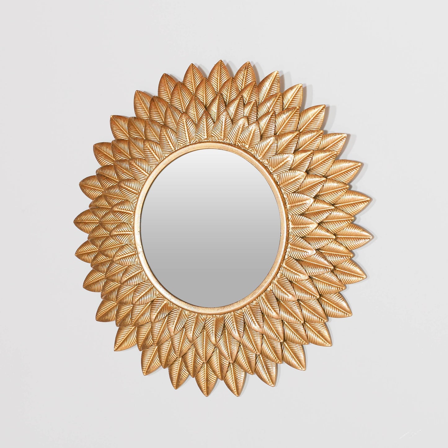 Round 48cm Sunflower Gold Finish Wall Mirror - Esmae & Rose