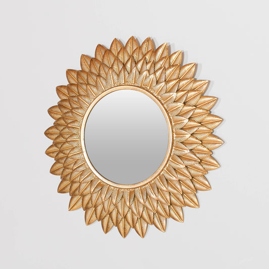 Round 48cm Sunflower Gold Finish Wall Mirror - Esmae & Rose