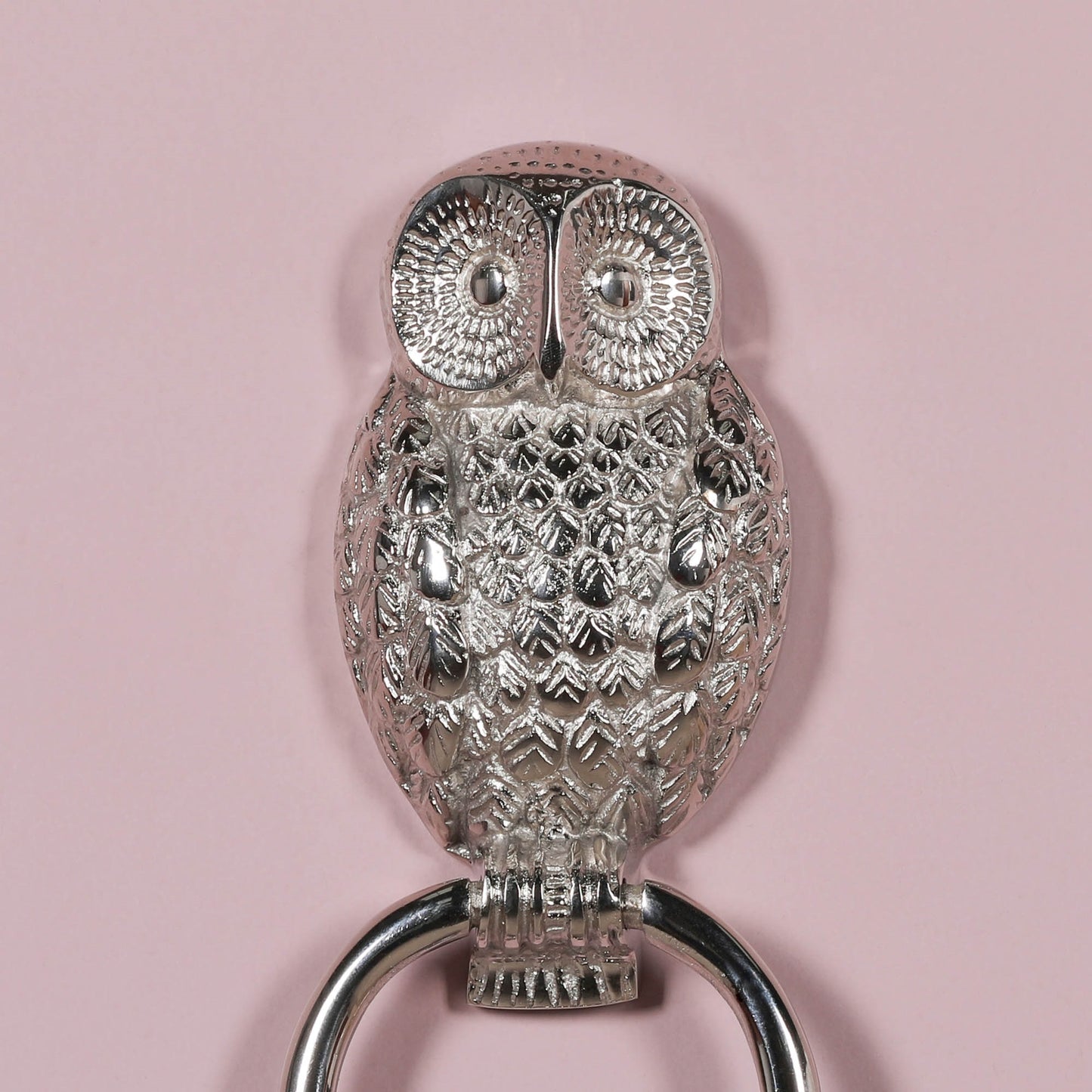 Classical Solid Brass Chrome Finish Owl Door Knocker Country Style