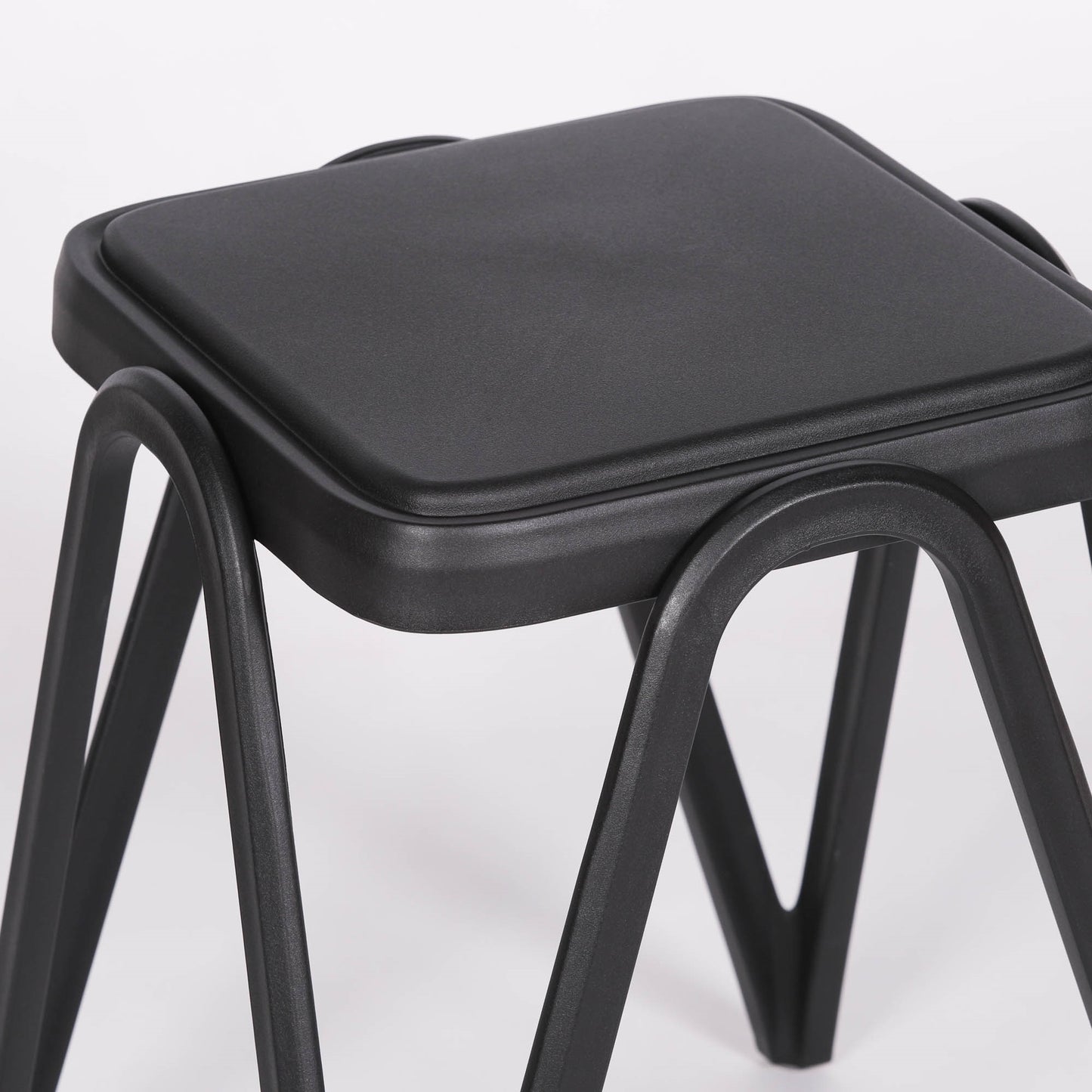 Terrace Black Low-Profile Garden Seat Accent Stool & Side Table