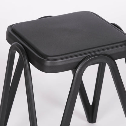 Terrace Black Low-Profile Garden Seat Accent Stool & Side Table