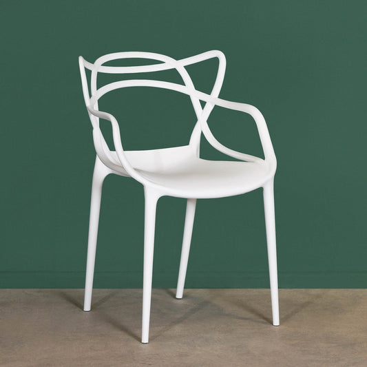 Masters Inspired Moulded White Dining Chair - Esmae & Rose