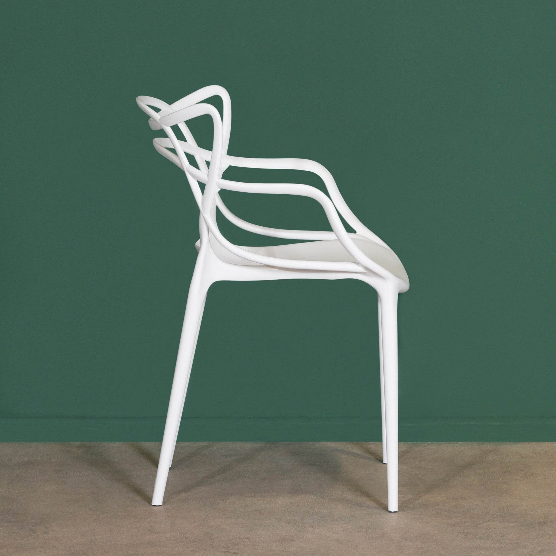 Masters Inspired Moulded White Dining Chair - Esmae & Rose