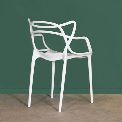 Masters Inspired Moulded White Dining Chair - Esmae & Rose