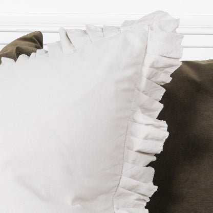 Light Grey Frill 55cm Cushion Cover