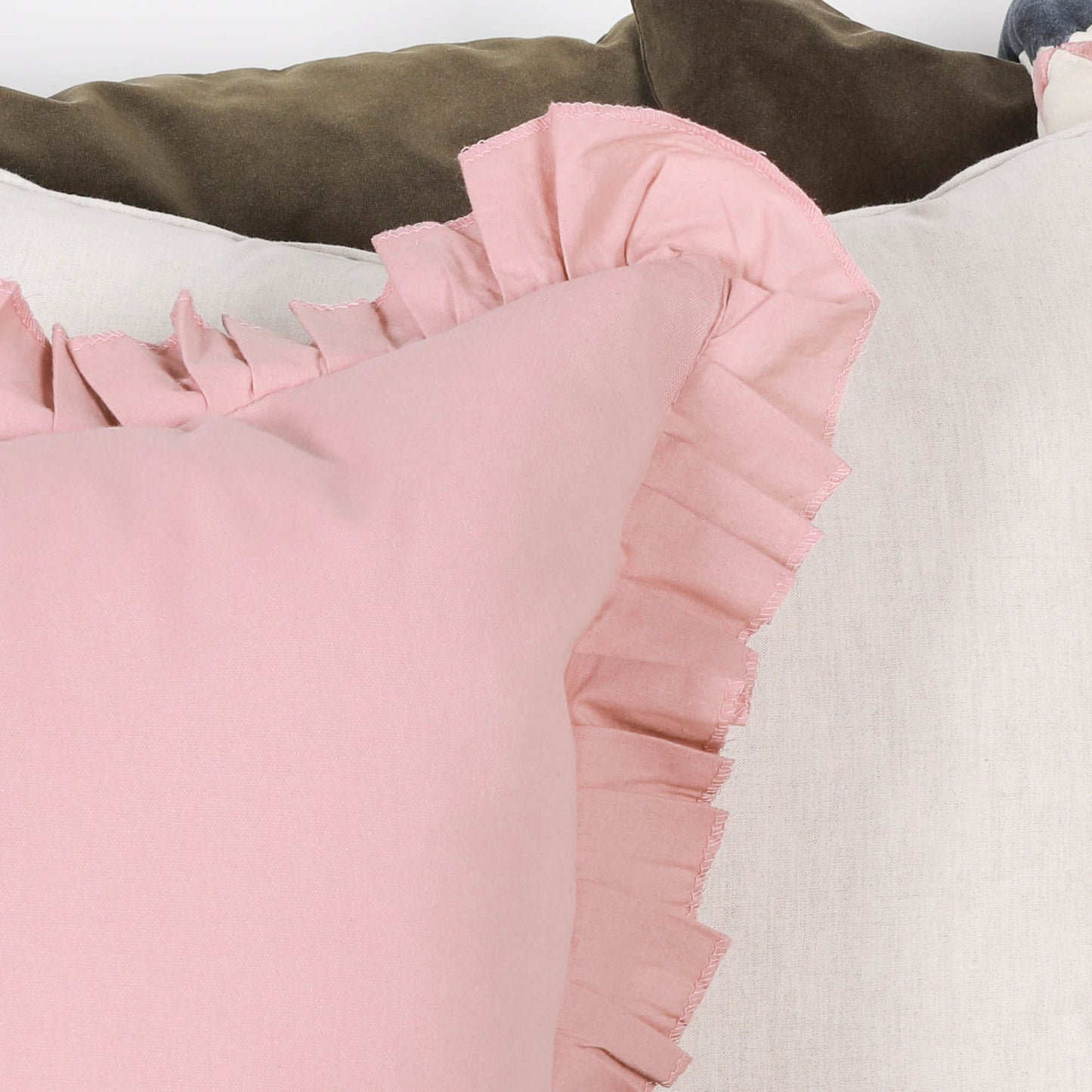 Pink Frill 55cm Cushion Cover