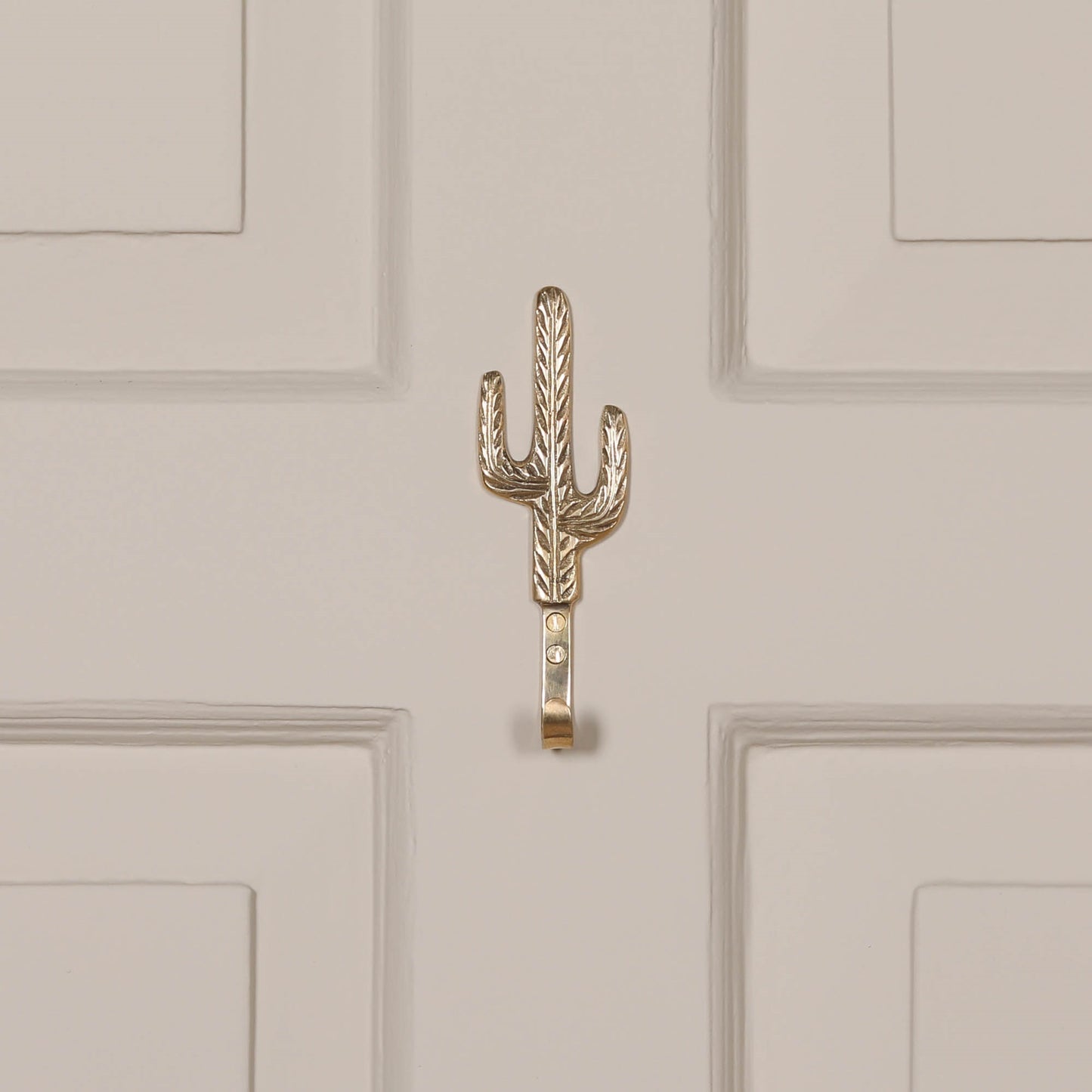 Cactus Metal Brass Western Inspired Wall Mounted Hook