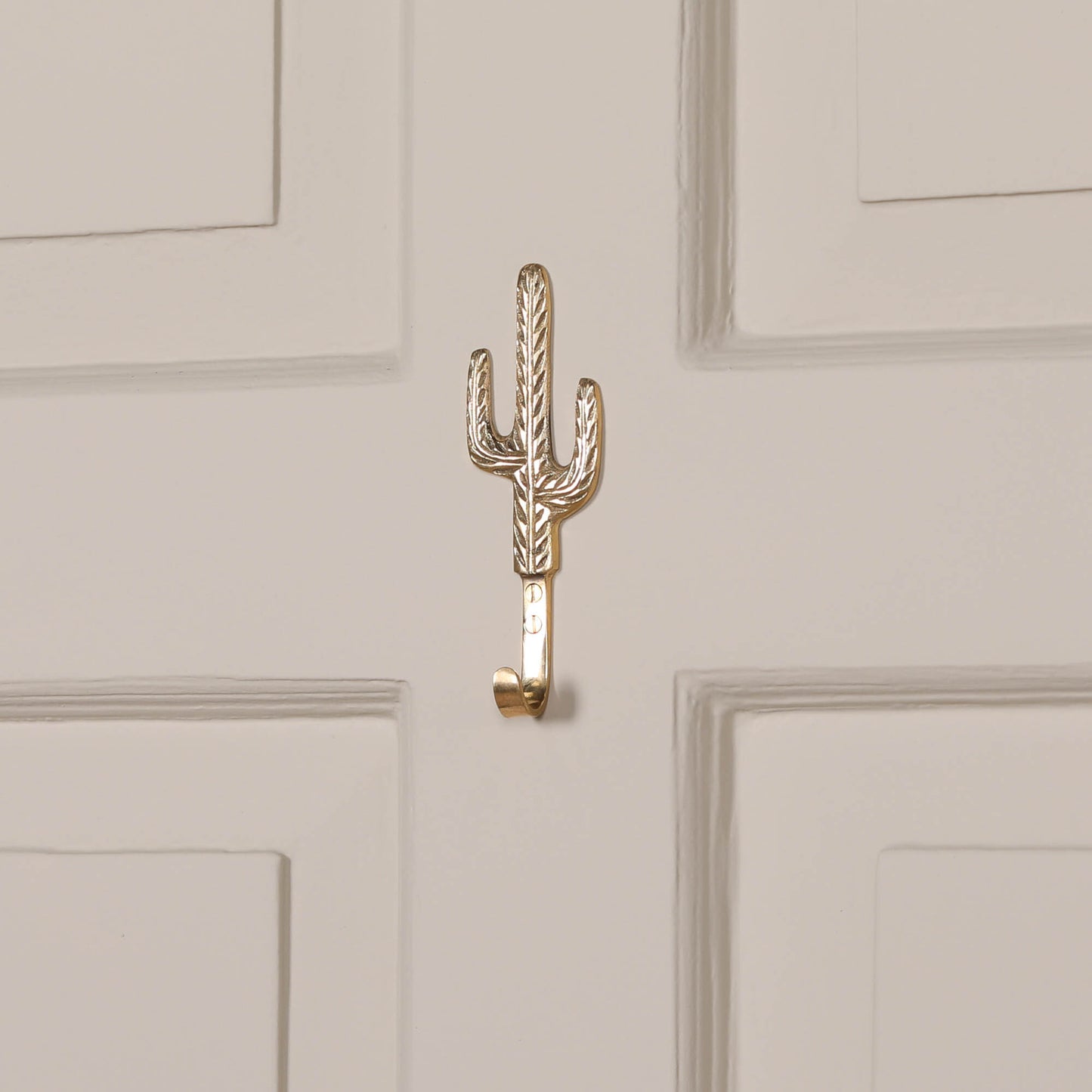 Cactus Metal Brass Western Inspired Wall Mounted Hook