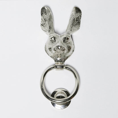 Classical Solid Brass Chrome Finish Rabbit Hare Door Knocker Country Style - Esmae & Rose