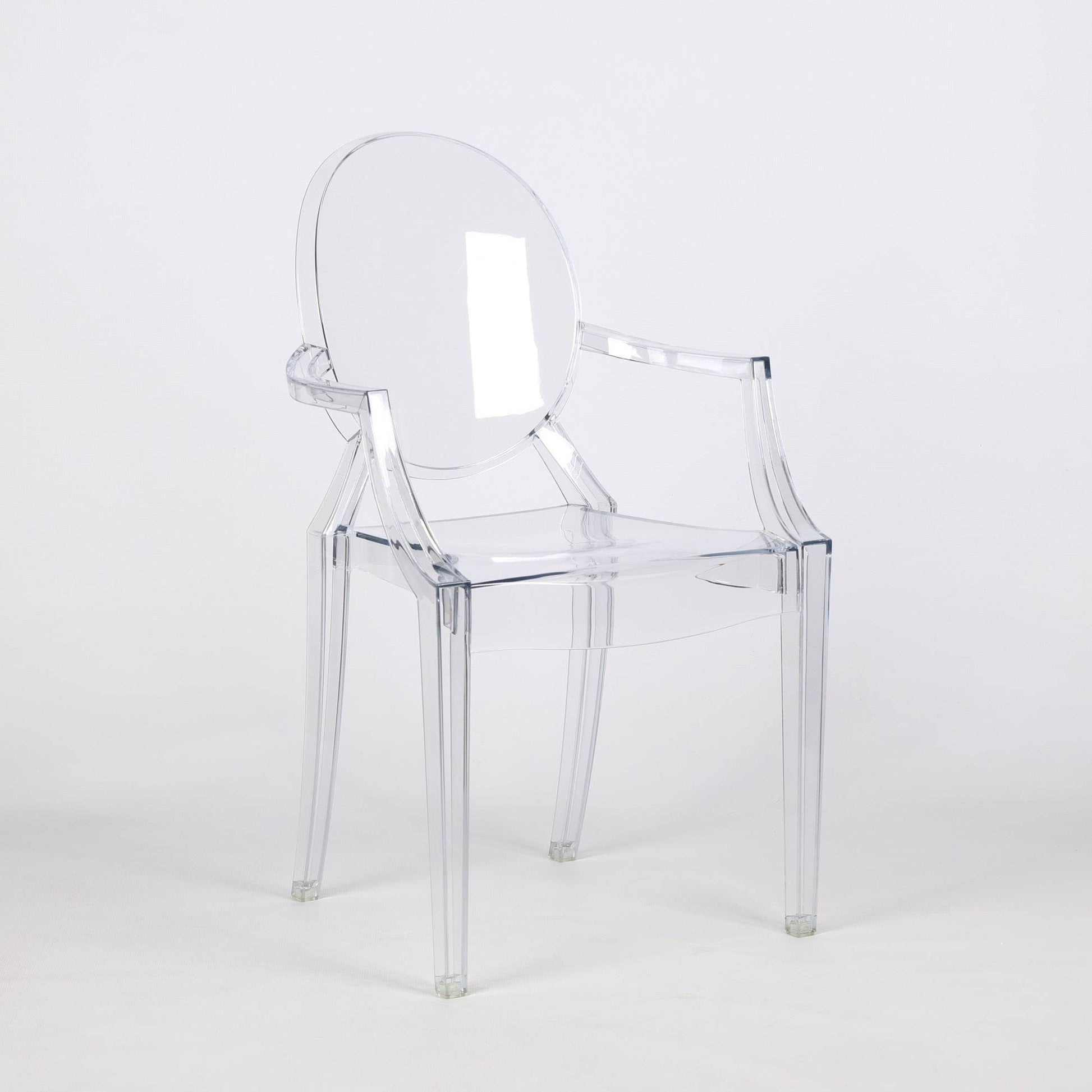 Clear Ghost Transparent Contemporary Armchair - Esmae & Rose