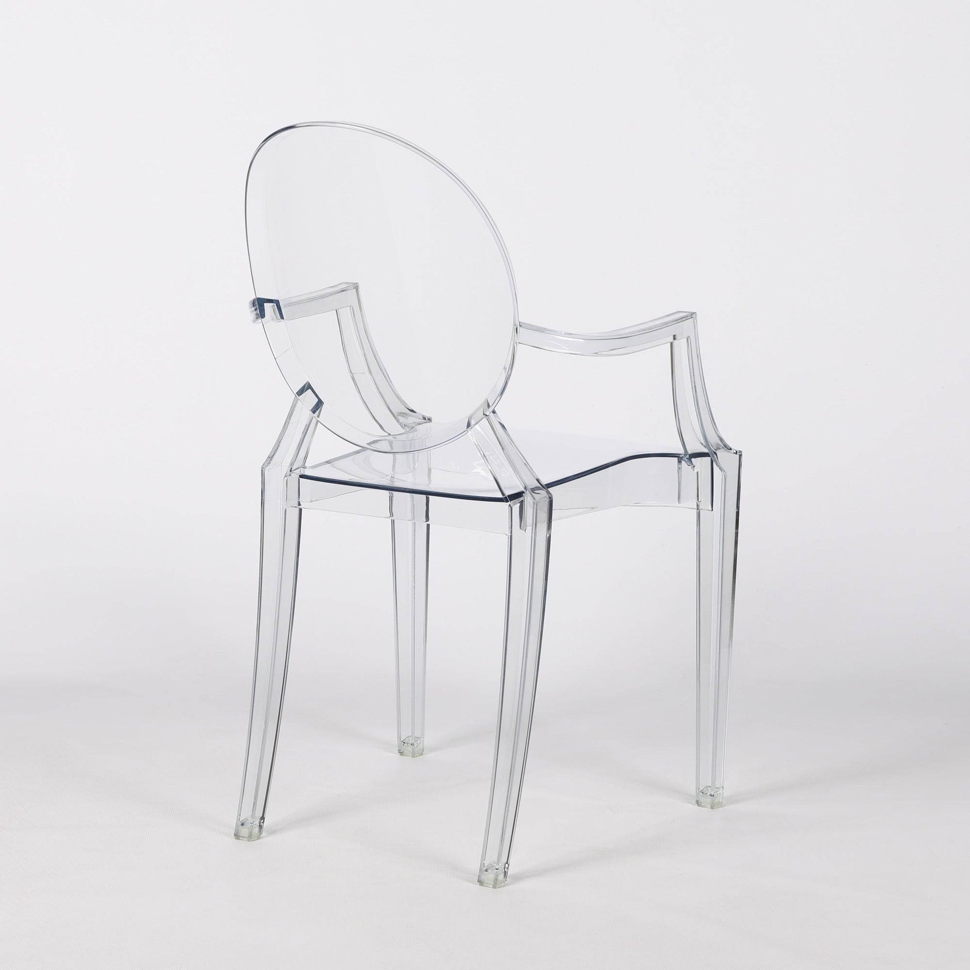 Clear Ghost Transparent Contemporary Armchair - Esmae & Rose