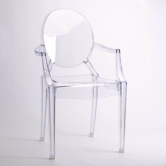 Clear Ghost Transparent Contemporary Armchair - Esmae & Rose