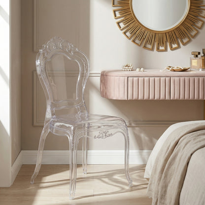 French Style Clear Ghost Transparent Contemporary Chair