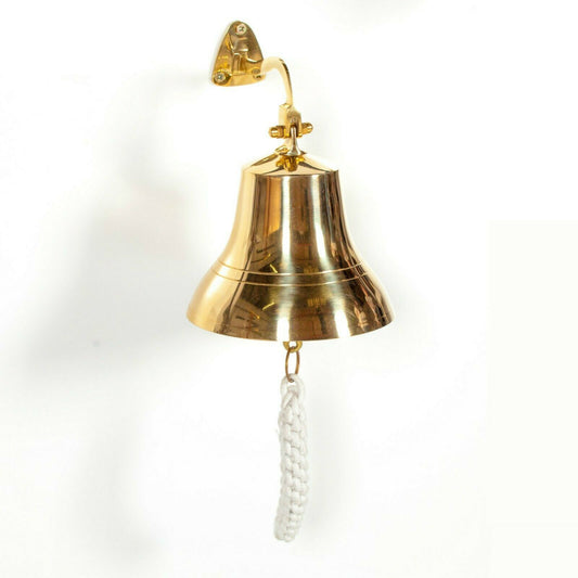 Antique Vintage Style Nautical Wall Mounted Door Solid Brass Bell Ship Pub Last Order 6" -  r4a5bu-zj.myshopify.com