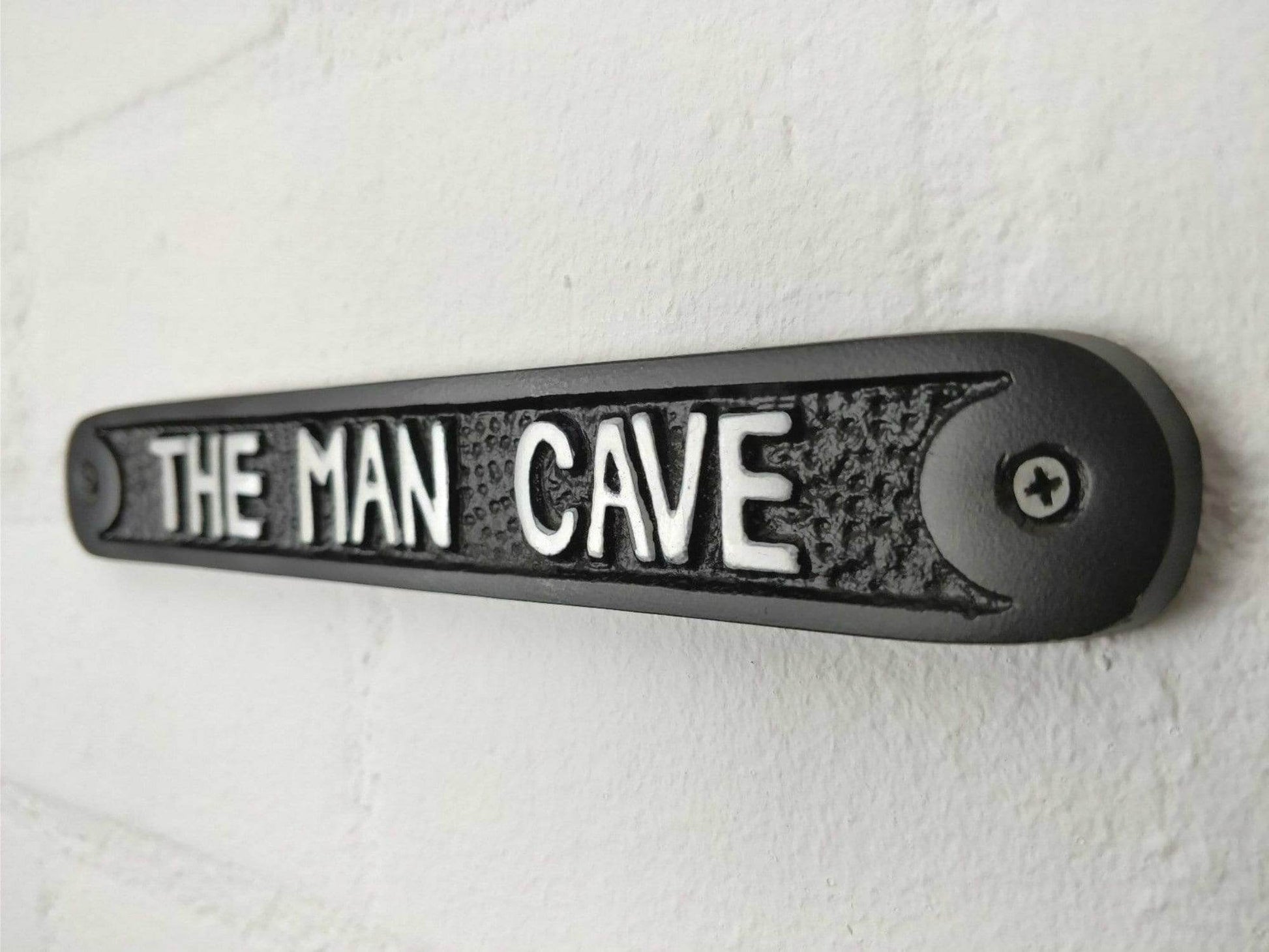 Man Cave Door Wall Sign Plaque Shed Garage Vintage Cast Metal Dad Birthday Gift - Esmae & Rose