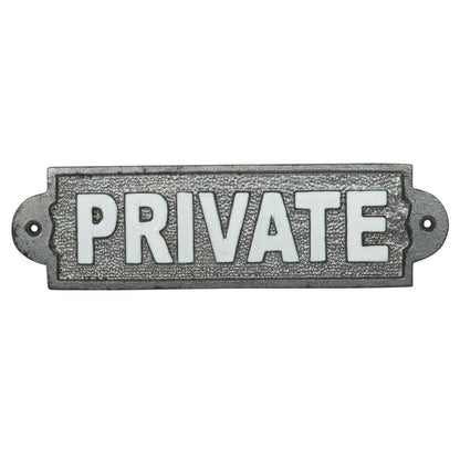 Vintage Style PRIVATE Wall Gate Cast Iron Heavy Metal Sign - Esmae & Rose