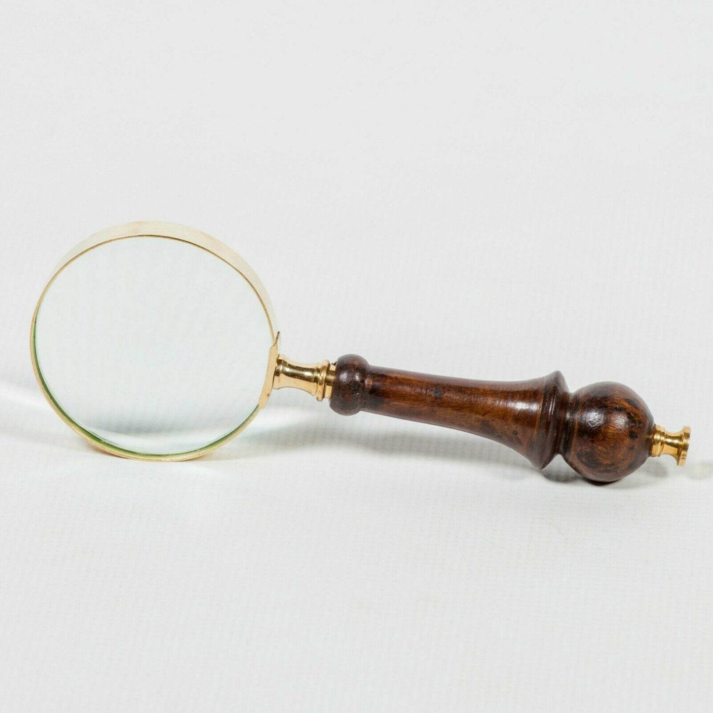 Brass Magnifier 8cm Antique Vintage Nautical Style Wooden Handle Magnifying Glass - Esmae & Rose