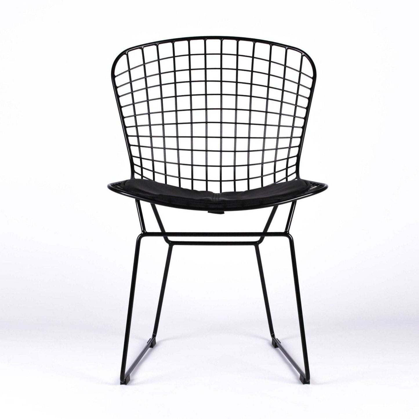 Contemporary Industrial Style Black Mesh Wire Dining Chair With Seat Cushion - Esmae & Rose