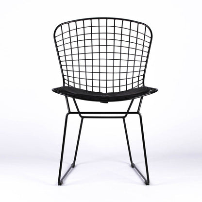 Contemporary Industrial Style Black Mesh Wire Dining Chair With Seat Cushion - Esmae & Rose