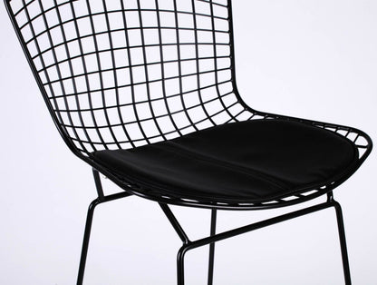 Contemporary Industrial Style Black Mesh Wire Dining Chair With Seat Cushion - Esmae & Rose