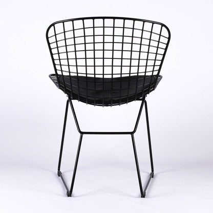 Contemporary Industrial Style Black Mesh Wire Dining Chair With Seat Cushion - Esmae & Rose