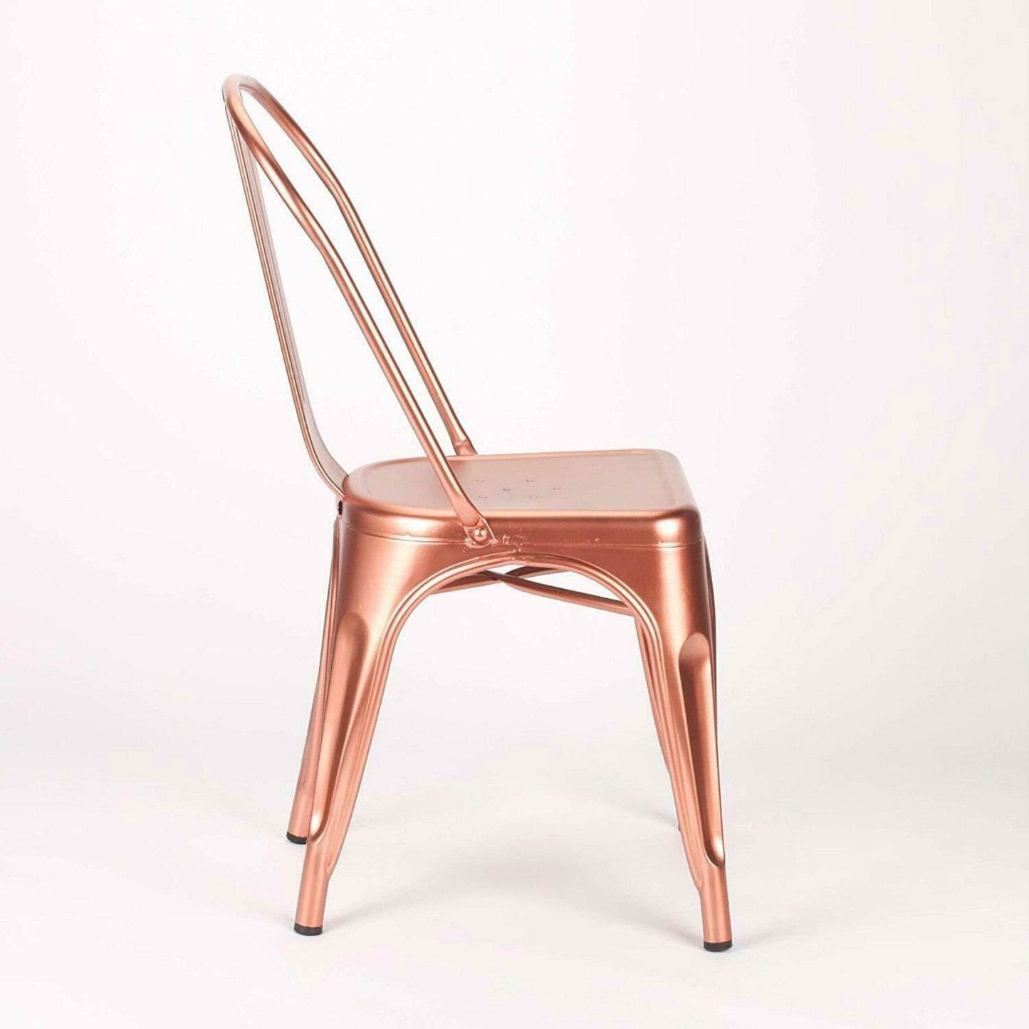 Industrial Style Rose Gold Copper Finish Metal Dining Chair - Esmae & Rose