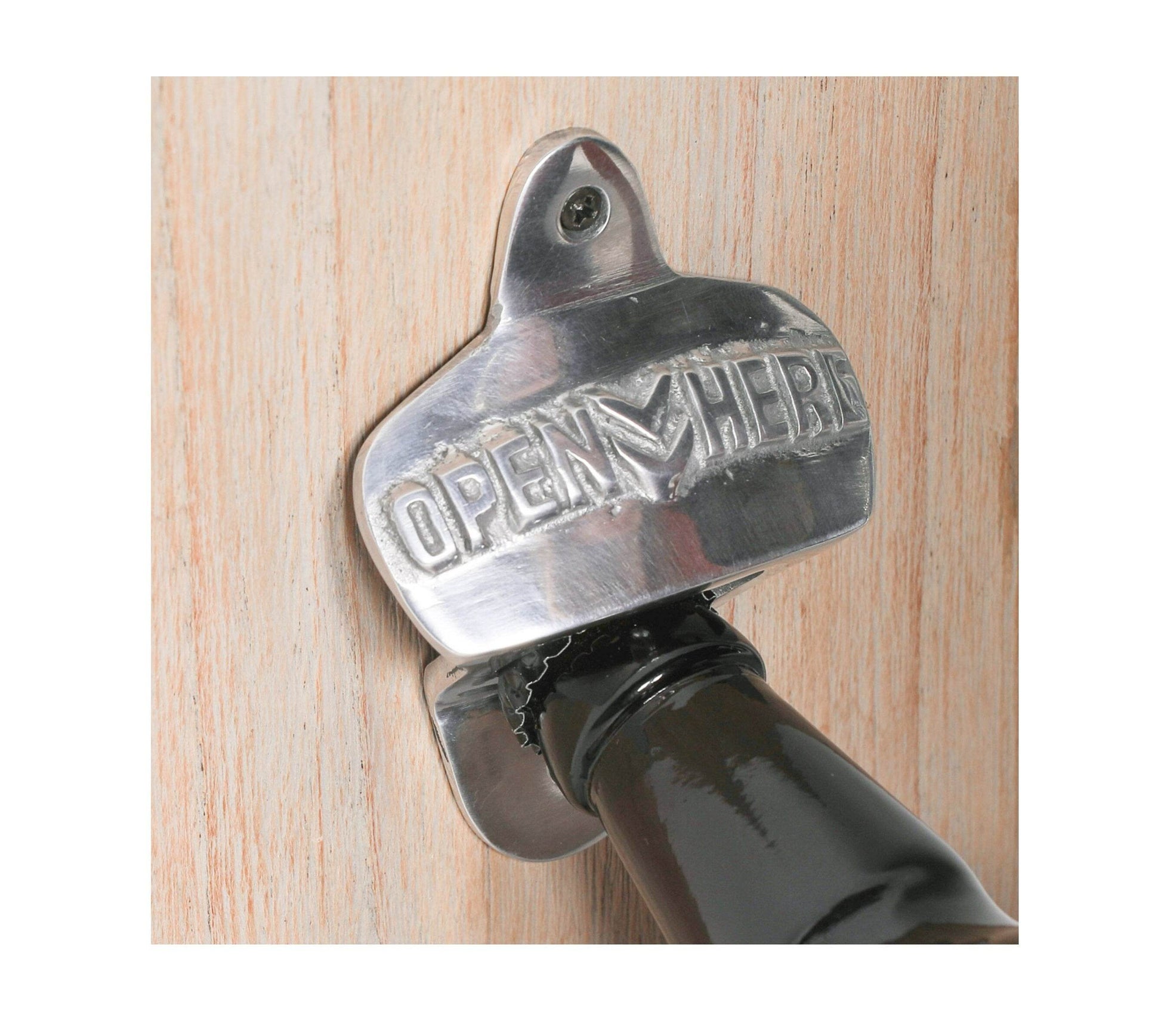 Vintage Retro Open Here Wall Mounted Bottle Opener Available in Rustic and Silver Finish - Esmae & Rose