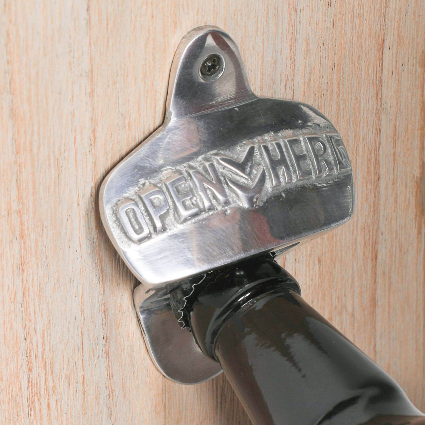 Vintage Retro Open Here Wall Mounted Bottle Opener Available in Rustic and Silver Finish - Esmae & Rose