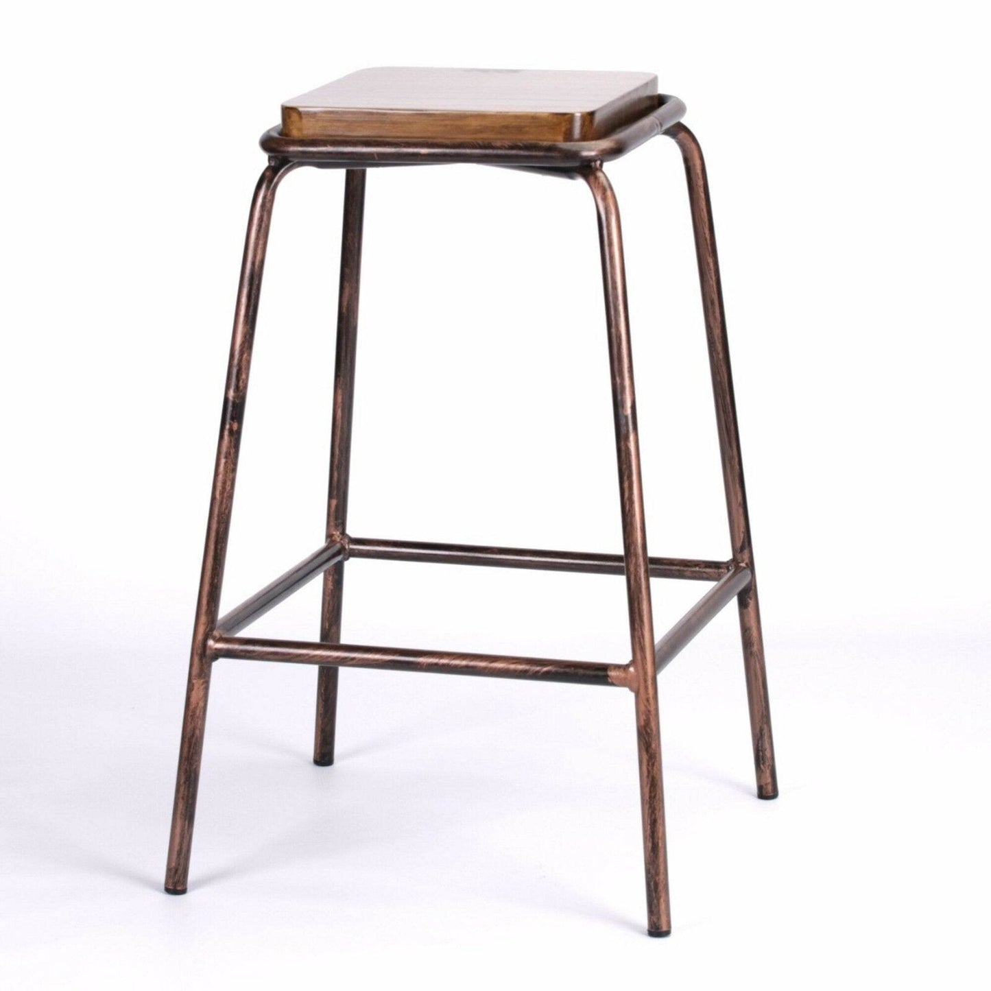 Industrial Loft Lab Copper Style Stackable Wooden Bar Stool Breakfast Bar - Esmae & Rose