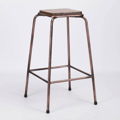 Industrial Loft Lab Copper Style Stackable Wooden Bar Stool Breakfast Bar - Esmae & Rose