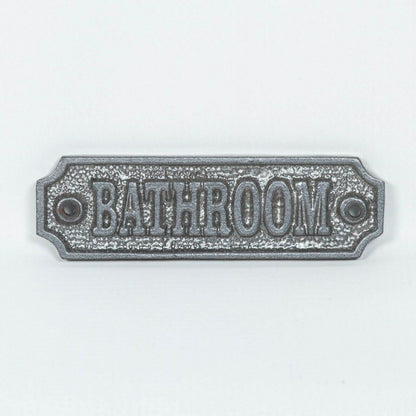 Vintage Victorian Style TOILET BATHROOM Door Sign Cast Iron Brass Period Plaque Metal - Esmae & Rose