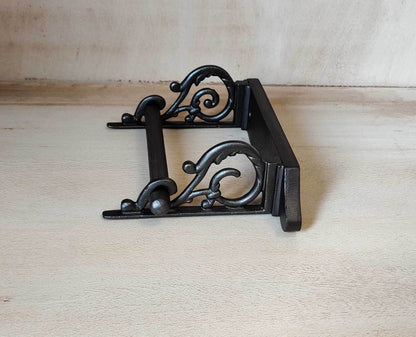 Ornate Vintage Victorian Style Wall Mounted Cast Iron Scroll Toilet Loo Roll Holder - Esmae & Rose