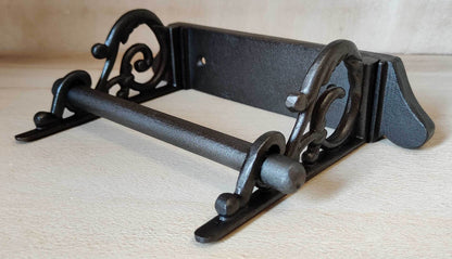 Ornate Vintage Victorian Style Wall Mounted Cast Iron Scroll Toilet Loo Roll Holder - Esmae & Rose