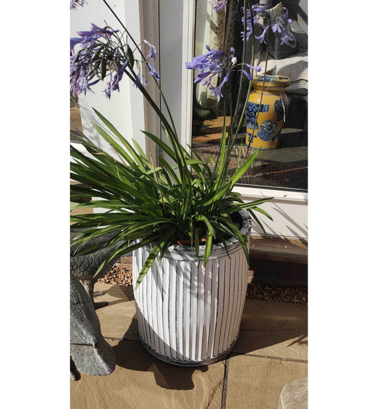 Vintage Rustic Style Galvanised Metal Tin Aged Round Dolly Tub Outdoor Planter - Esmae & Rose