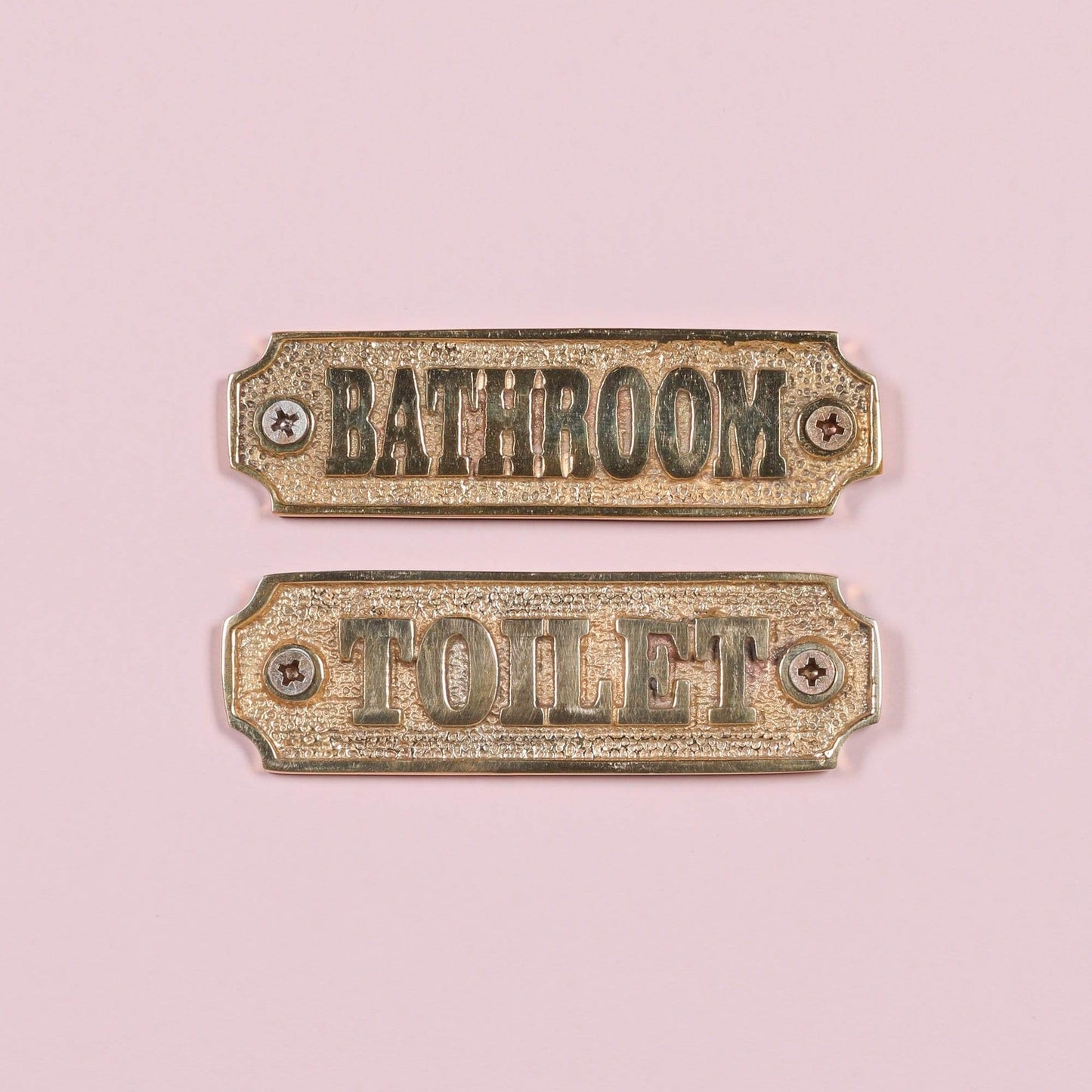 Vintage Victorian Style TOILET BATHROOM Door Sign Cast Iron Brass Period Plaque Metal - Esmae & Rose