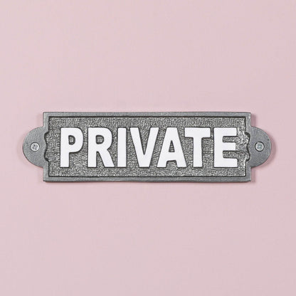 Vintage Style PRIVATE Wall Gate Cast Iron Heavy Metal Sign - Esmae & Rose